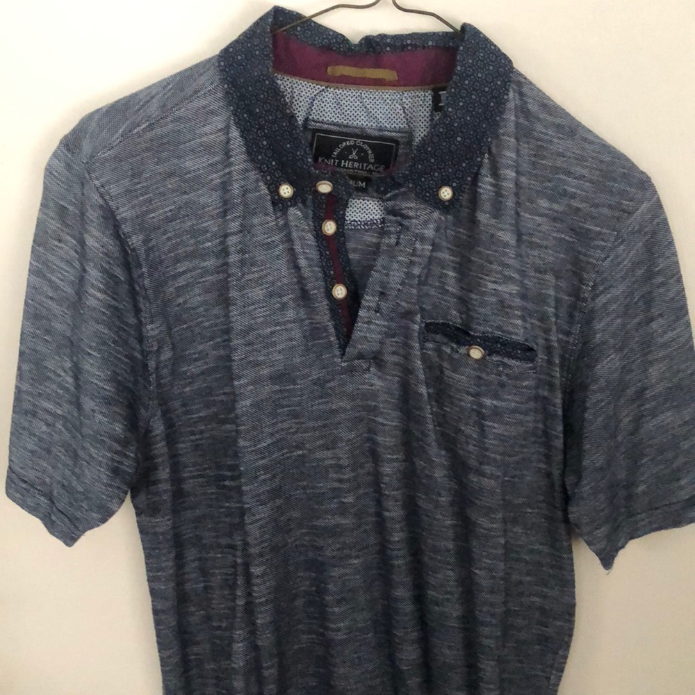Men’s Knit Heritage Navy Polo Shirt - sz M